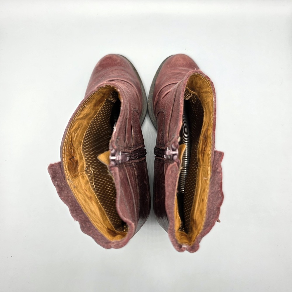Naya Virtue Boots Women 8 Oxblood Bordo Leather Ankle Western Boho Anthropologie - Picture 7 of 14